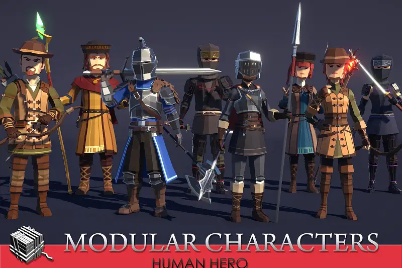 Polygon Characters_Modular Human Hero Asset Thumbnail