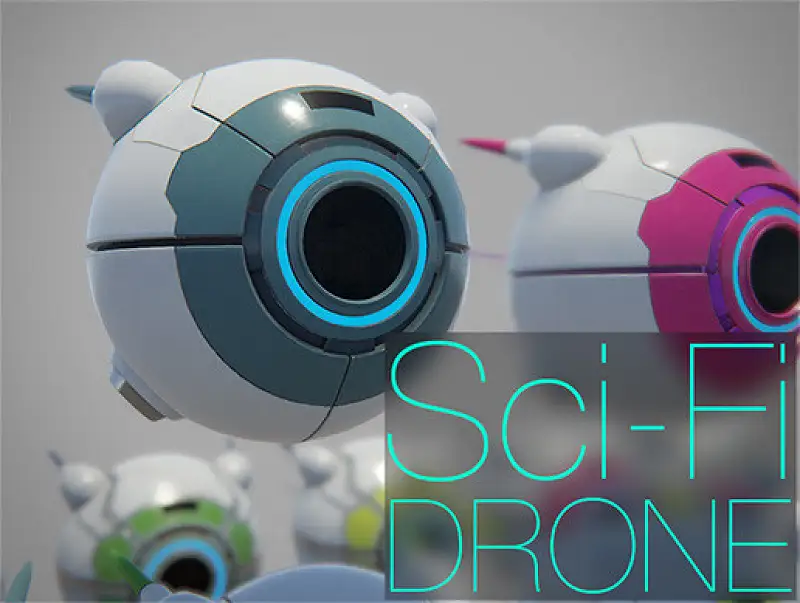 Sci-Fi Drone Robot Asset Thumbnail