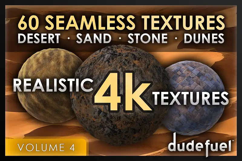 60 Desert Sand Stone Textures (4k) HDRP Dry Wasteland Seamless Material - Vol. 4 Asset Thumbnail