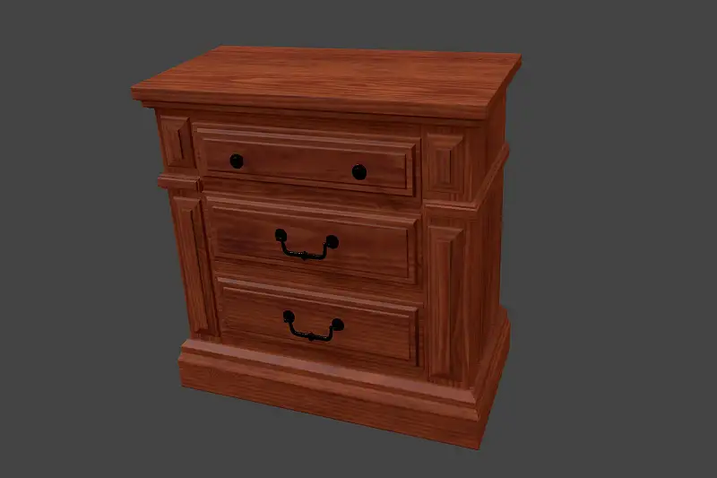 Bedside Table 3D Model - Bedroom Furniture Asset Thumbnail
