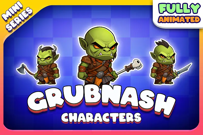Grubnash 2D Animated Character Asset Thumbnail
