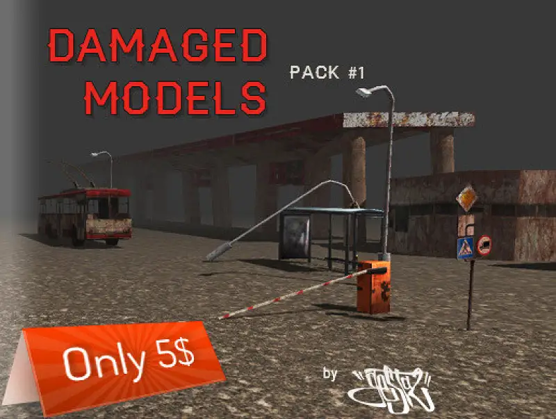 Post-apocalypse Models Pack // Mobile Asset Thumbnail