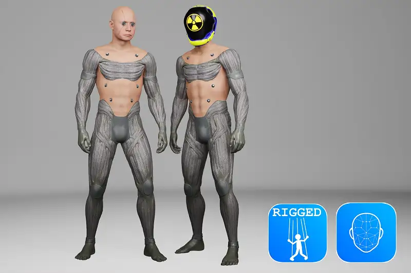 Cyber Ninja 00. Cyberpunk Character Asset Thumbnail