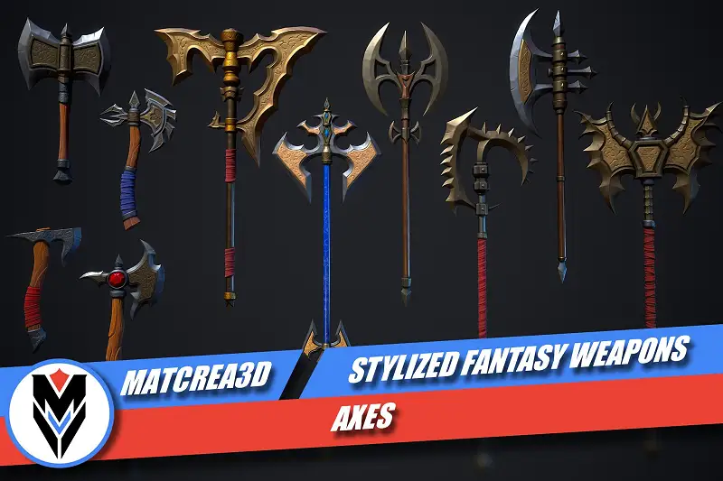 Stylized Fantasy Weapons - Axes Asset Thumbnail