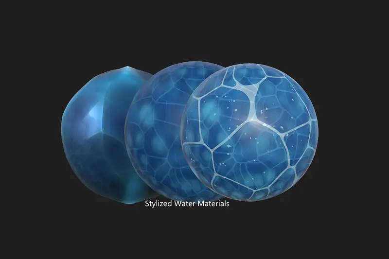 Stylized water and Ice materials Asset Thumbnail