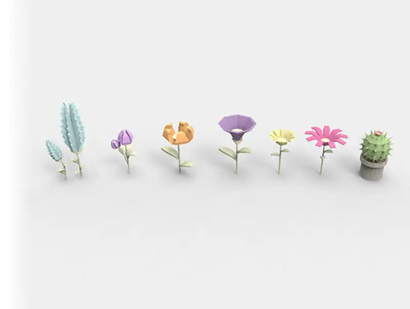 Lowpoly Flowers Asset Thumbnail