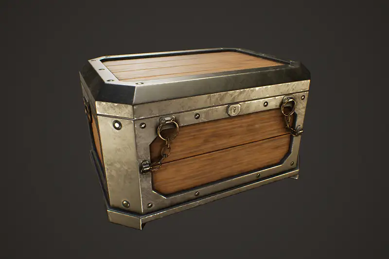 Medieval Treasure Chest - Wooden Chest IX Asset Image