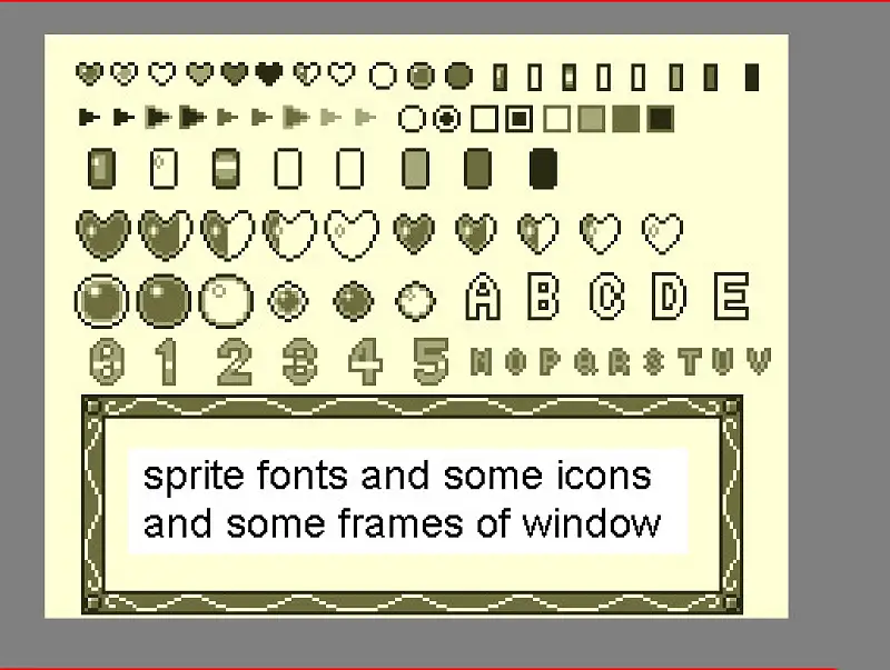 Retro Sprite Font and Icons Asset Thumbnail