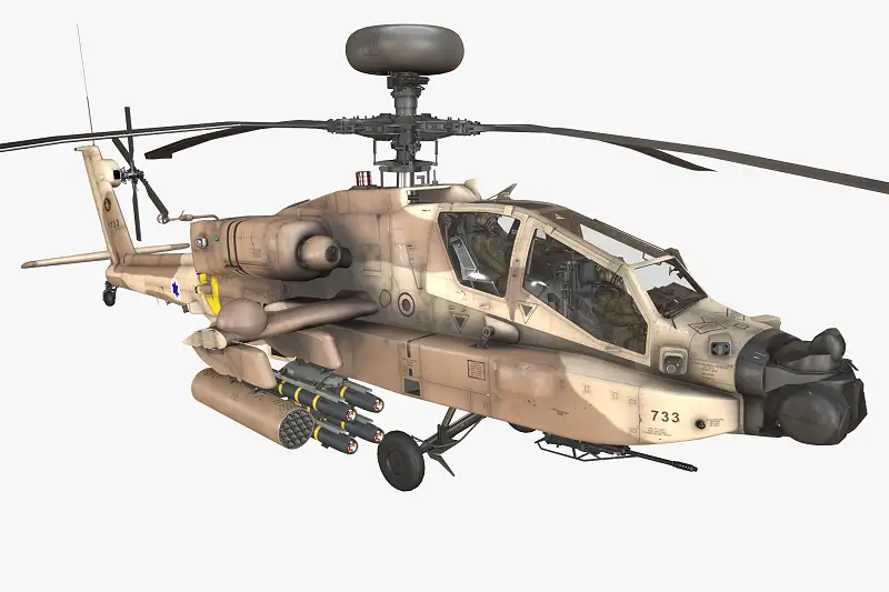 Apache AH-64D Israel Air Force 3D Model Asset Thumbnail
