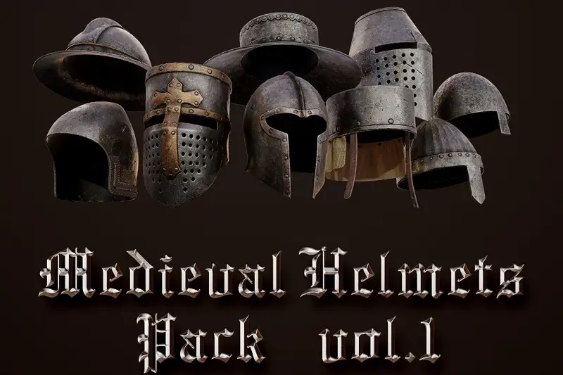 Medieval Helmets Pack Vol.1 Asset Thumbnail