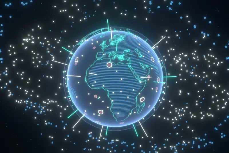 Animated Hologram Planet Earth 3D Model Asset Thumbnail