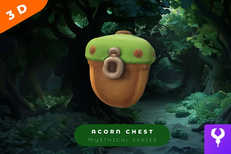 Cartoon Acorn Chest Asset Thumbnail