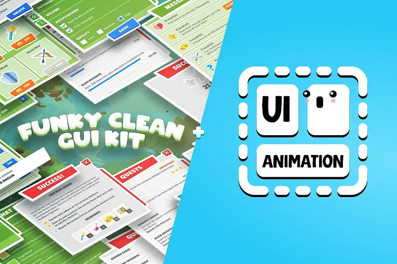 Funky Cartoon GUI + UI Animation Bundle | Demo Asset Thumbnail