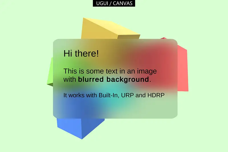UGUI Canvas Blurred Background - Fast translucent UI Blur HDRP, URP, Built-In RP Asset Thumbnail