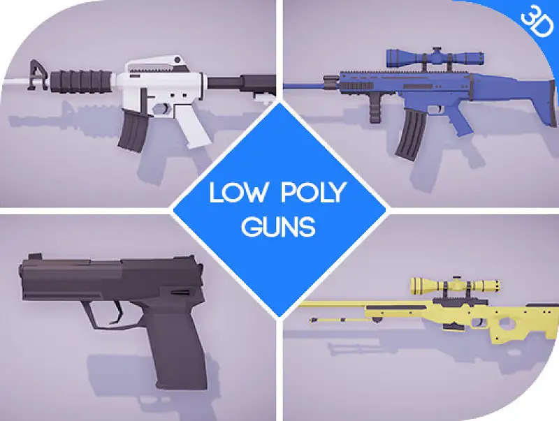 Low Poly Guns Asset Asset Image