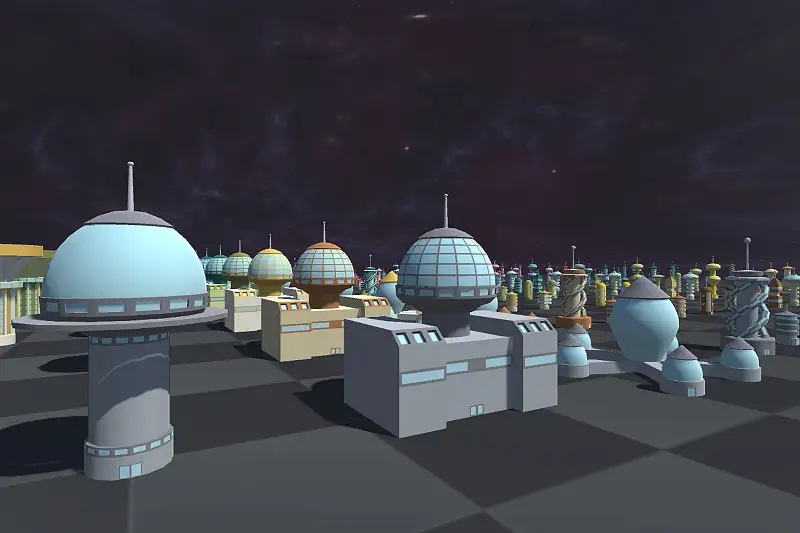 Cartoon Sci-Fi city Asset Thumbnail