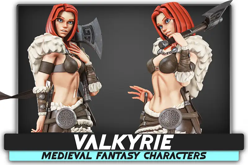 Valkyrie - Mythic Asgard Battle Shieldmaiden - Fantasy RPG Hero - #60 Asset Thumbnail