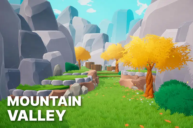 Mountain Valley - Stylized Fantasy Nature Environment Asset Thumbnail