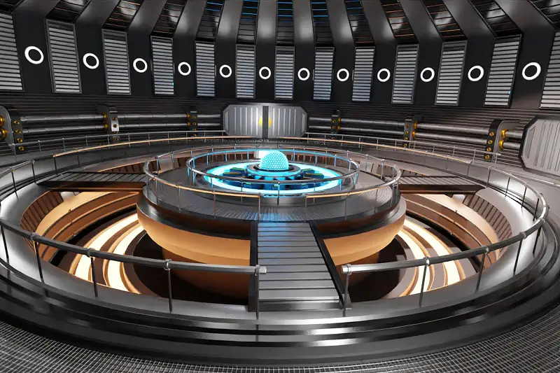 Sci-Fi Interior Scene 3D Model (Low-Poly, Built-in) Asset Thumbnail