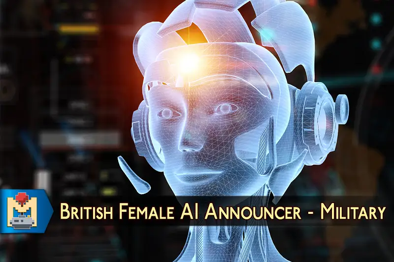 Military AI British Female Voice Announcer Asset Thumbnail