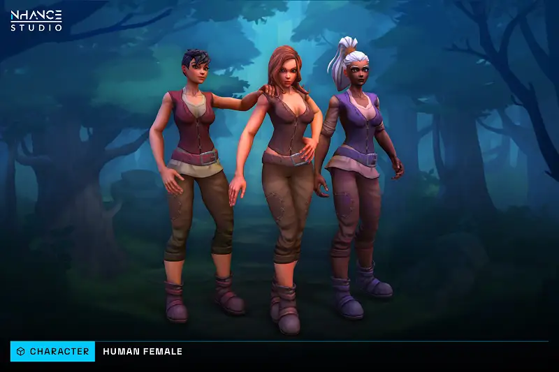 Stylized Modular Human Female Asset Thumbnail