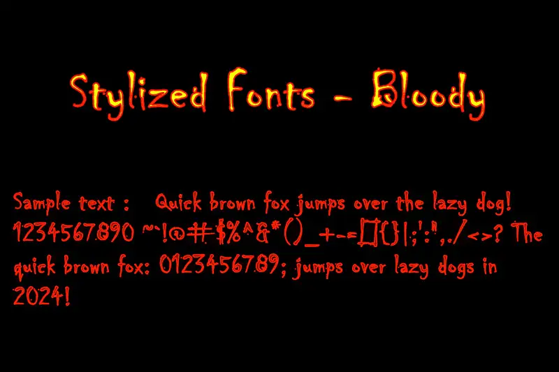 Stylized Fonts - Bloody Asset Thumbnail