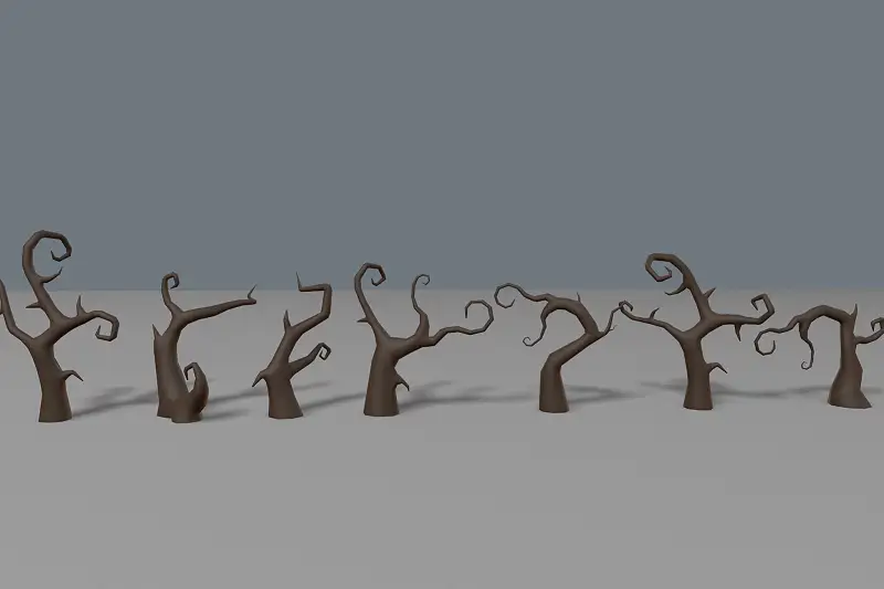 Cartoon Spooky trees Asset Thumbnail
