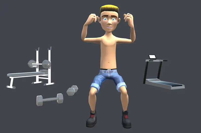 Boy with gym animations & BlendShape Asset Thumbnail