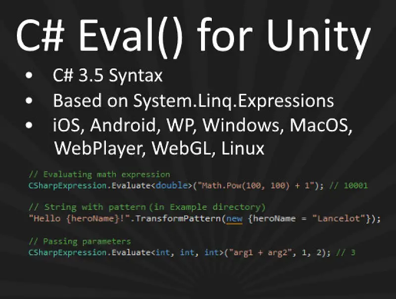 C# Eval() - A Powerful Expression Parser and Executor Asset Thumbnail