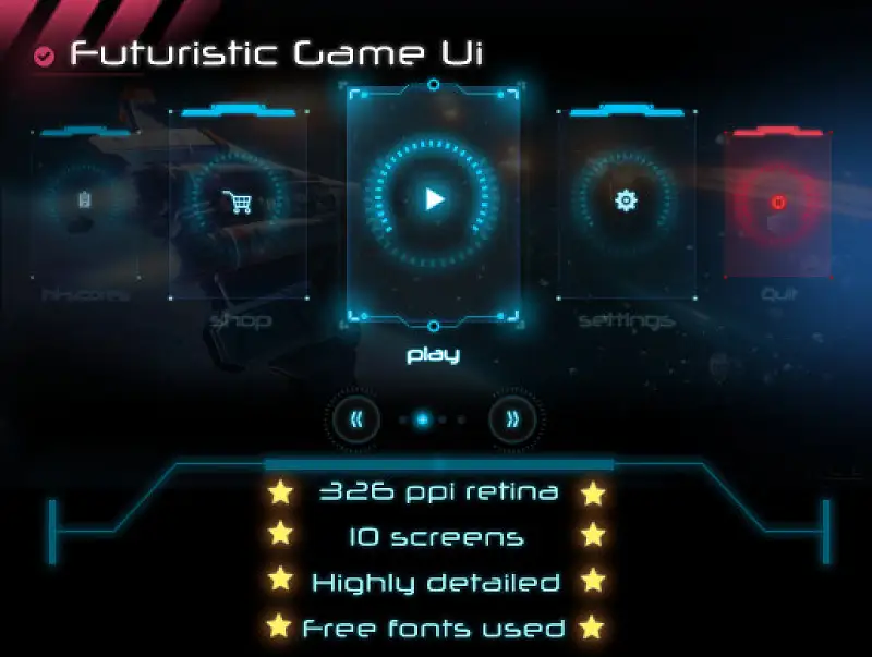 Futuristic Game Ui Asset Image