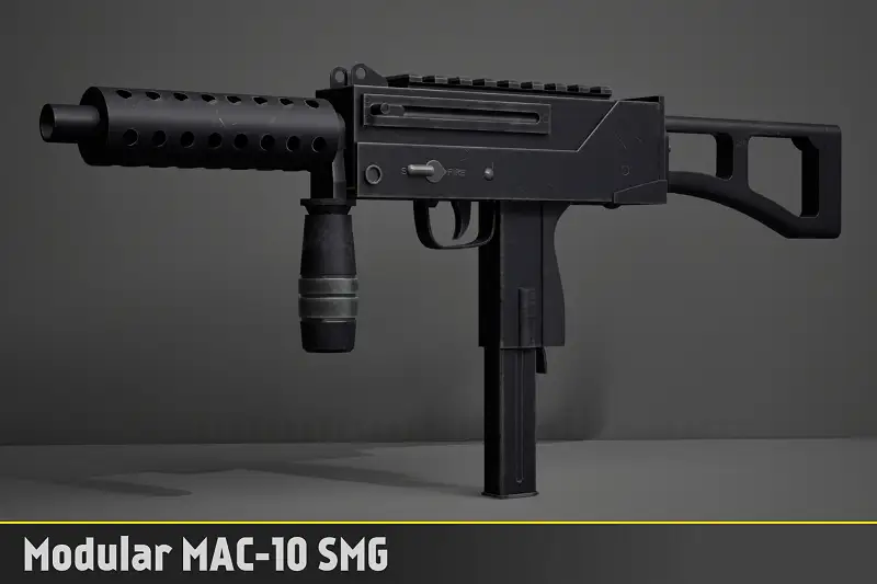MAC-10 Submachine Gun (SMG) Modular Asset Image
