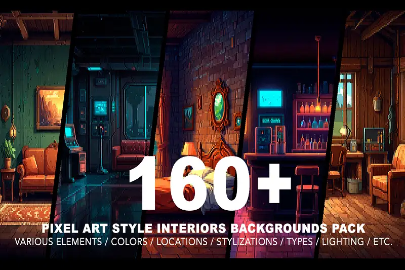 Interiors Pixel Art Backgrounds Asset Thumbnail