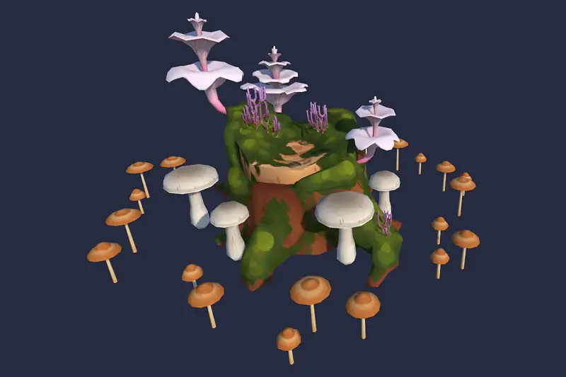 Stylized Mushrooms Asset Thumbnail
