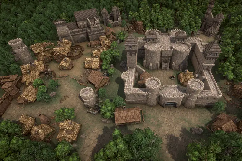 Top-down modular stylized castle Asset Thumbnail