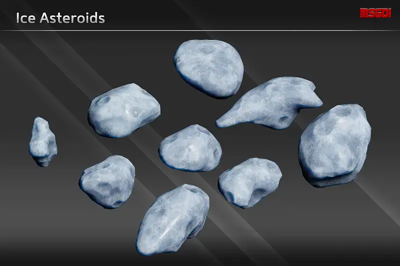 Lowpoly Ice Asteroids Pack Asset Thumbnail