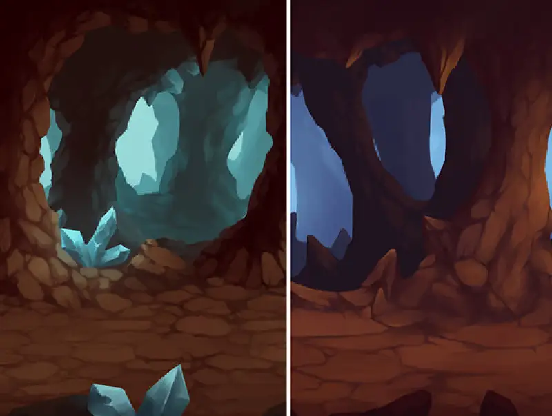 2D Cave Parallax Background Asset Thumbnail