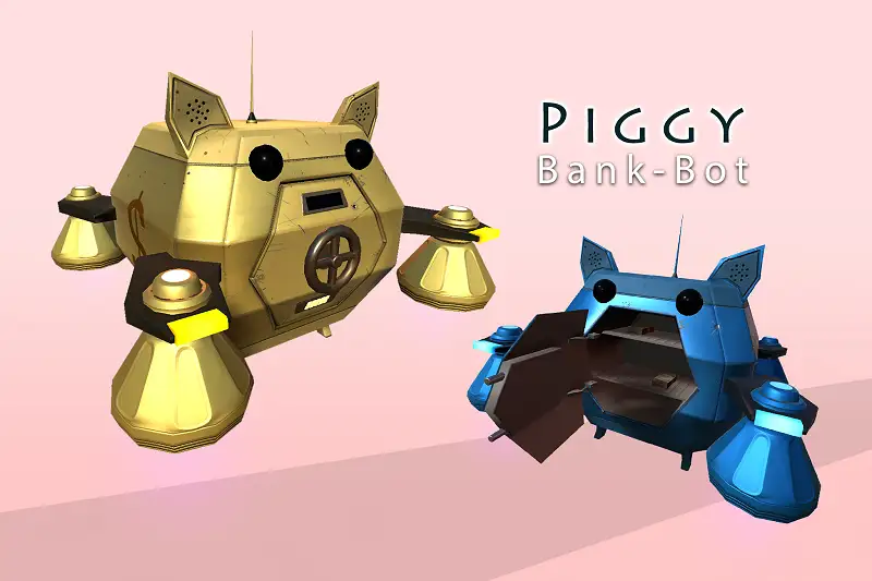 Piggy Bank-Bot: Cyberpunk Cash Machine Asset Thumbnail