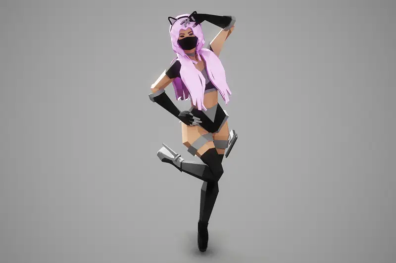Low Poly Sci-Fi Female Character Asset Thumbnail