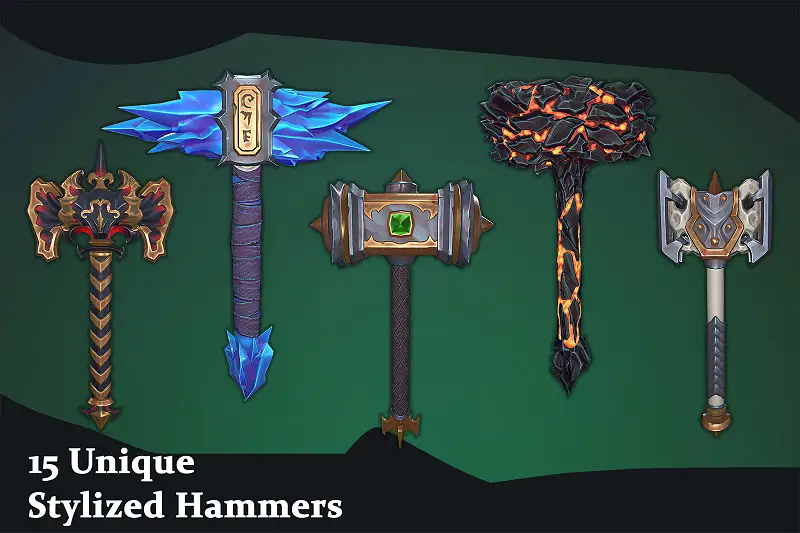 15 Stylized Hammers Asset Thumbnail