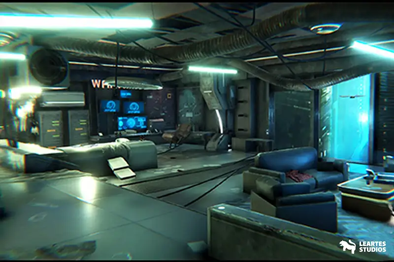 Cyberpunk Sci-Fi Apartment Interior Environment Kitbash Asset Thumbnail
