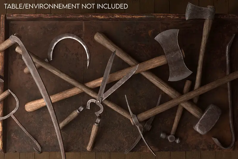 Old hand tool set Asset Thumbnail
