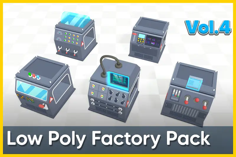 Low Poly Factory Machine Pack Vol 4 Asset Thumbnail