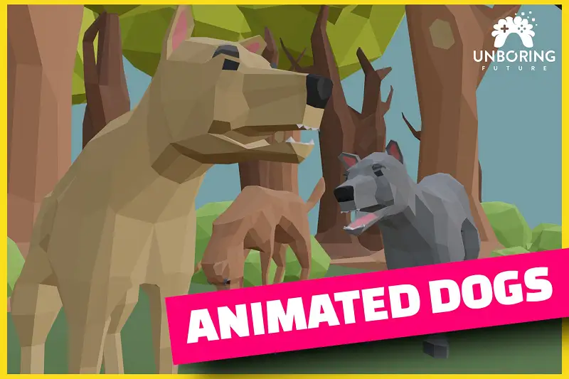 3D LOW POLY Dogs - ANIMATED Asset Thumbnail