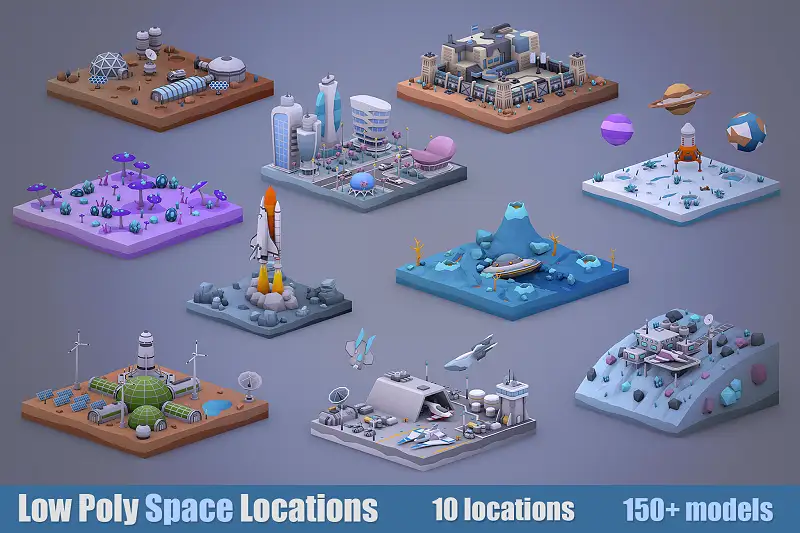 Low Poly Space Locations Pack Asset Thumbnail