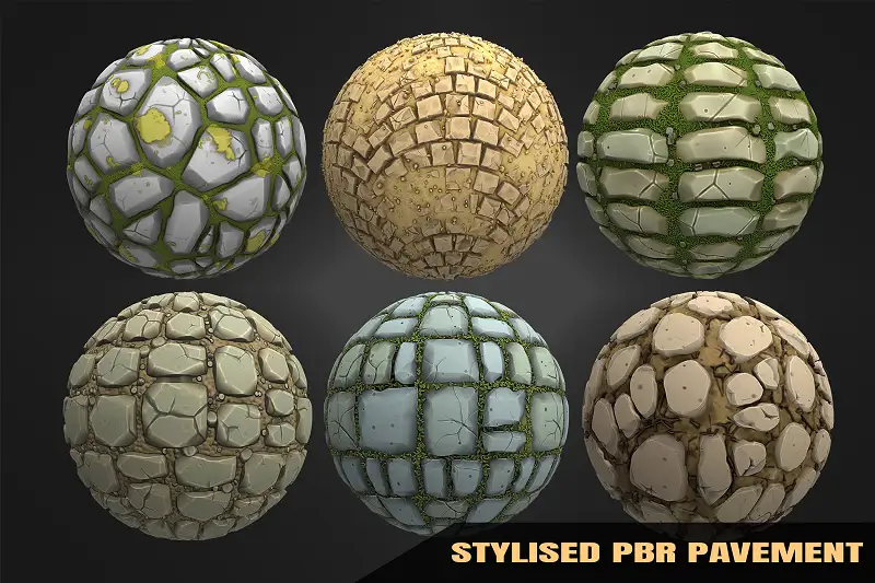 Stylized Pavement PBR Materials Vol 02 Asset Thumbnail