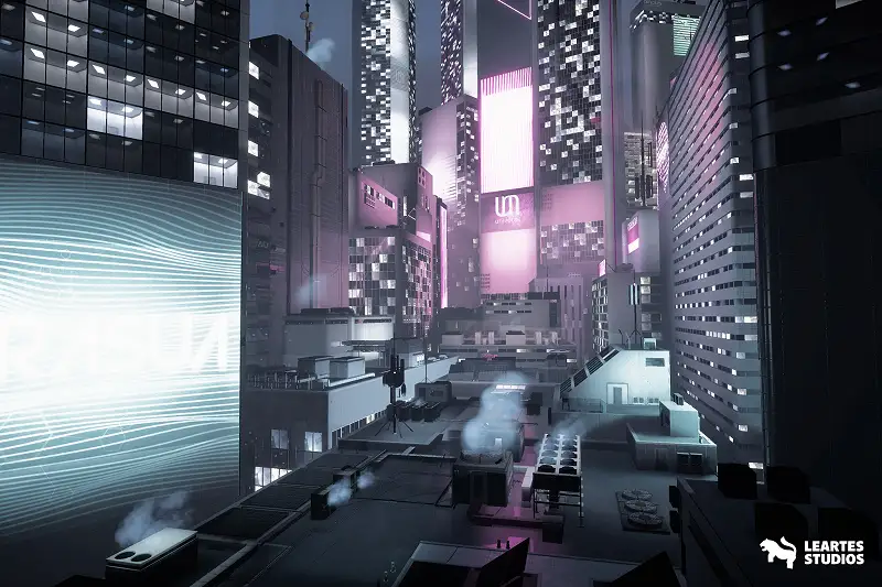 Futuristic Rooftop City Environment Asset Thumbnail
