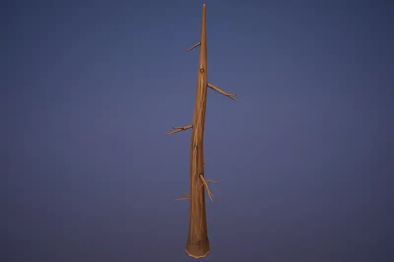 Stylized Pine Trunk 3D Model Asset Thumbnail