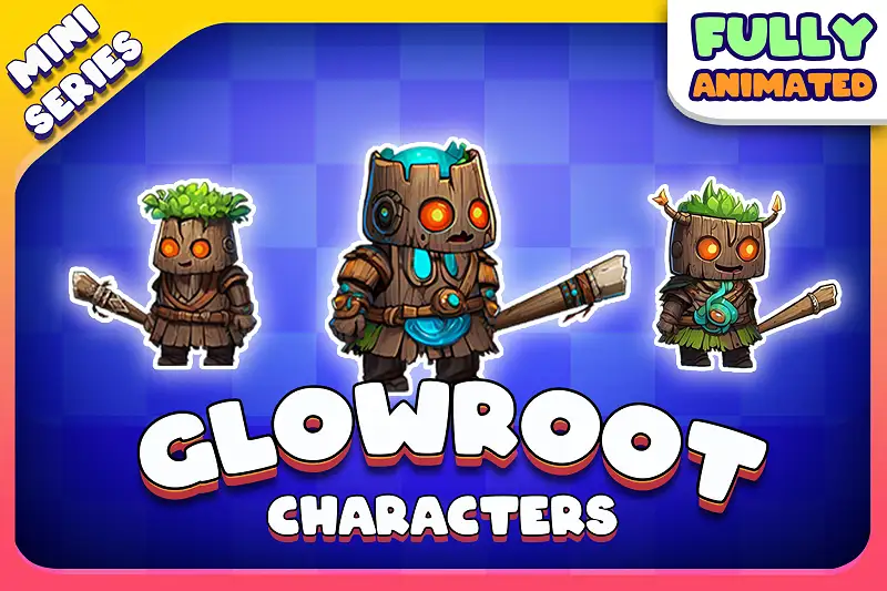 Glowroot Demon Knight 2D Animated Character Asset Thumbnail