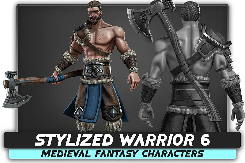 Stylized Warrior 06 - Magnus Male Fighter Fantasy Characters Medieval - #55 Asset Thumbnail