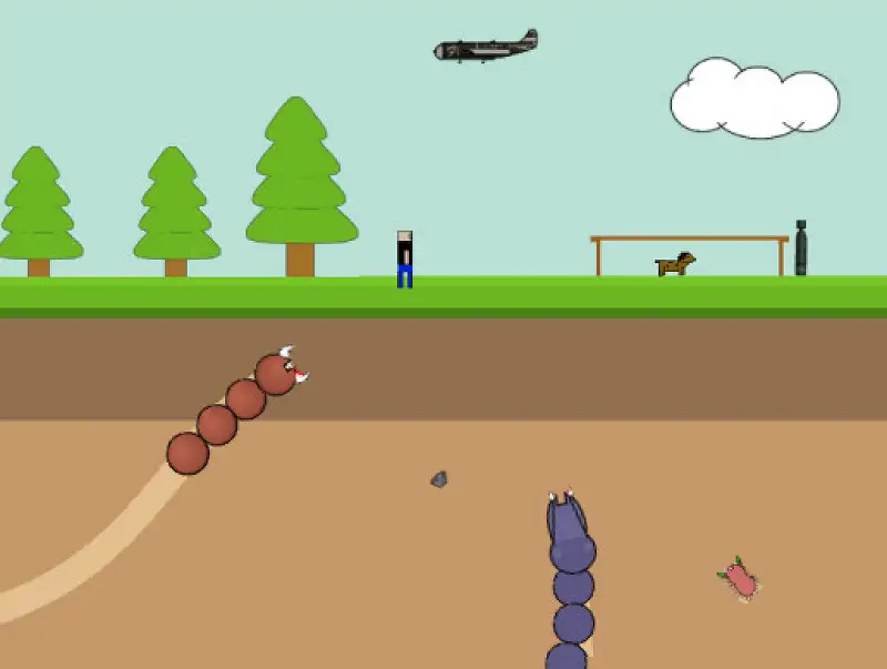 2D Side Scrolling - Giant Monster Worm Survival KIT Asset Image